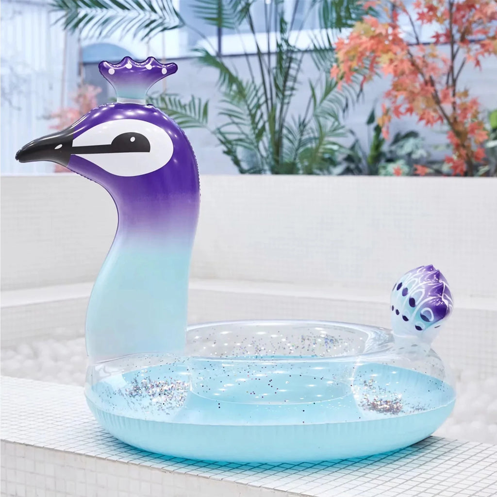 48" Peacock Pool Float Glitter Inflatable Swim Ring R910