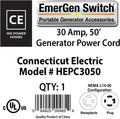 50 Foot Generator Power Extension Cord 30 Amp A8152