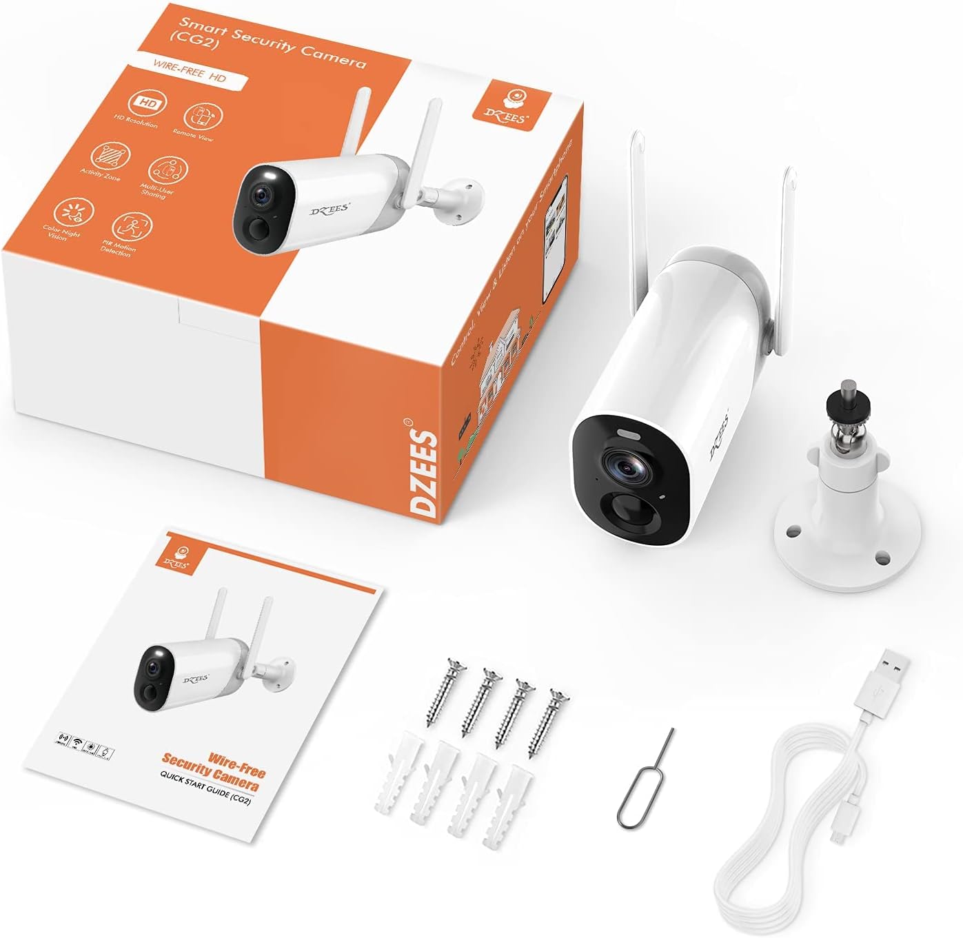 Wireless Outdoor Security Camera with Spotlight, Rechargeable Battery, AI Motion Detection, 2-Way Talk, Color Night Vision, IP66 WiFi Camera Q6218