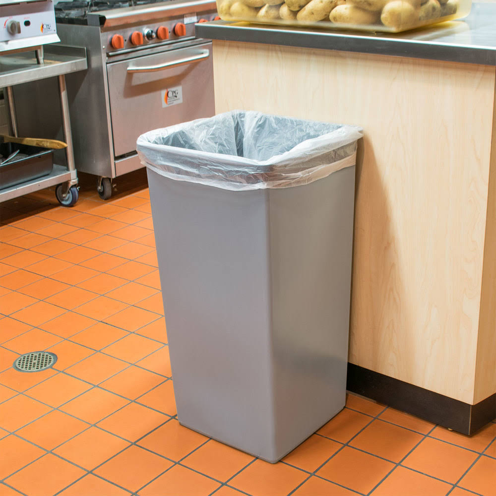 32 Gallon Gray Square Trash Can W16678