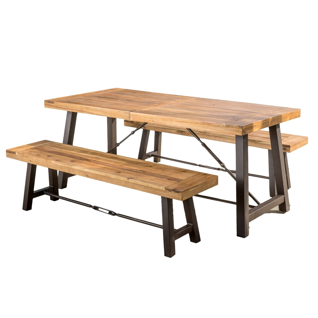 Acacia Wood Dining Set X7420