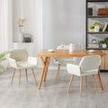 Beige Fabric Mid-Century Accent Chair with Metal Legs B4800