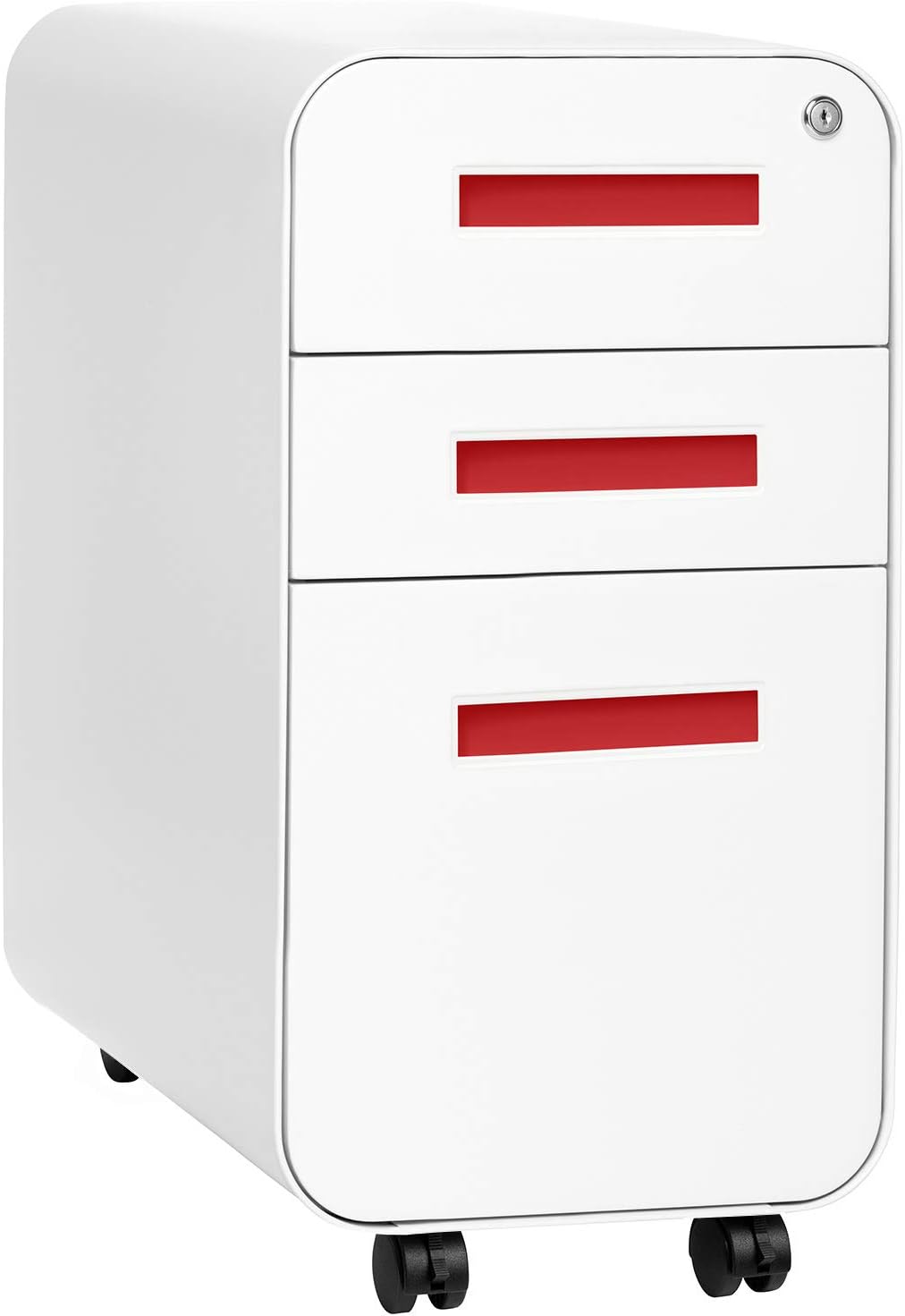 3-Drawer Mobile File Cabinet, White E119