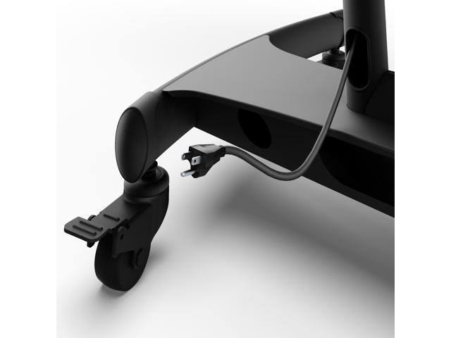 Black Mobile TV Mount with Two Adjustable Shelves C31417