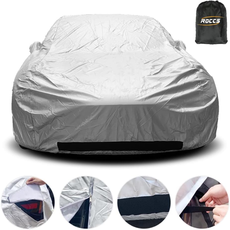 Car Cover with Reflective Strips for Tesla Model 3, Pack of 2 I1612