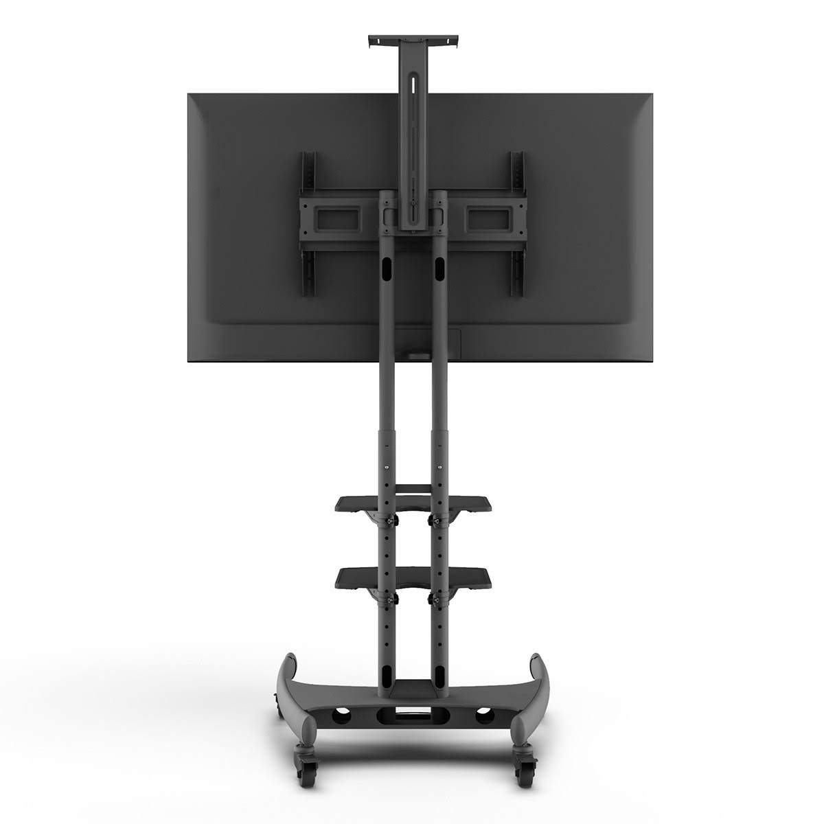 Black Mobile TV Mount with Two Adjustable Shelves C31417