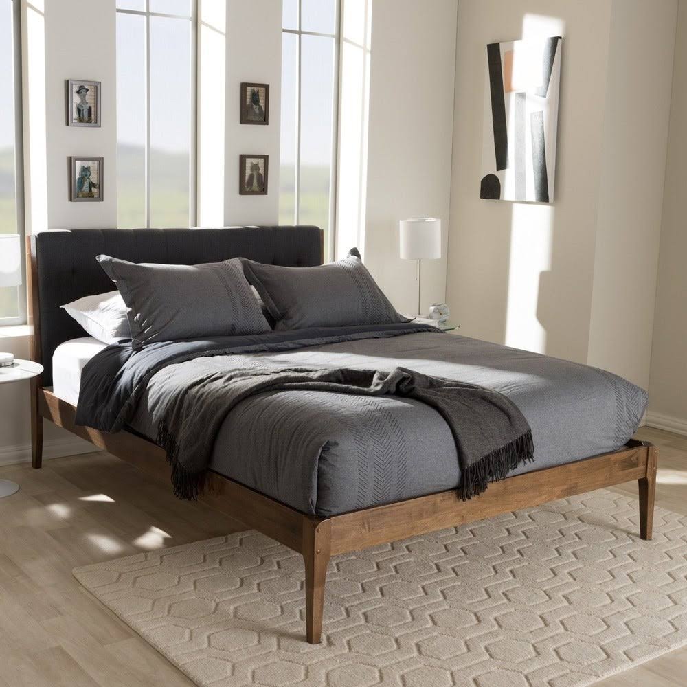 Charcoal King Upholstered Bed V600