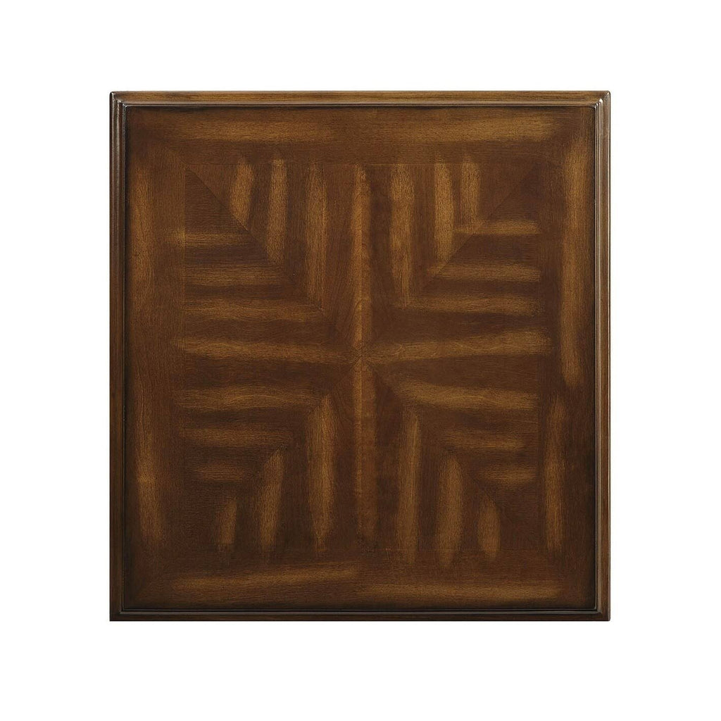 Walnut Brown Wooden End Table with Two Drawers and Open Shelf Y6495