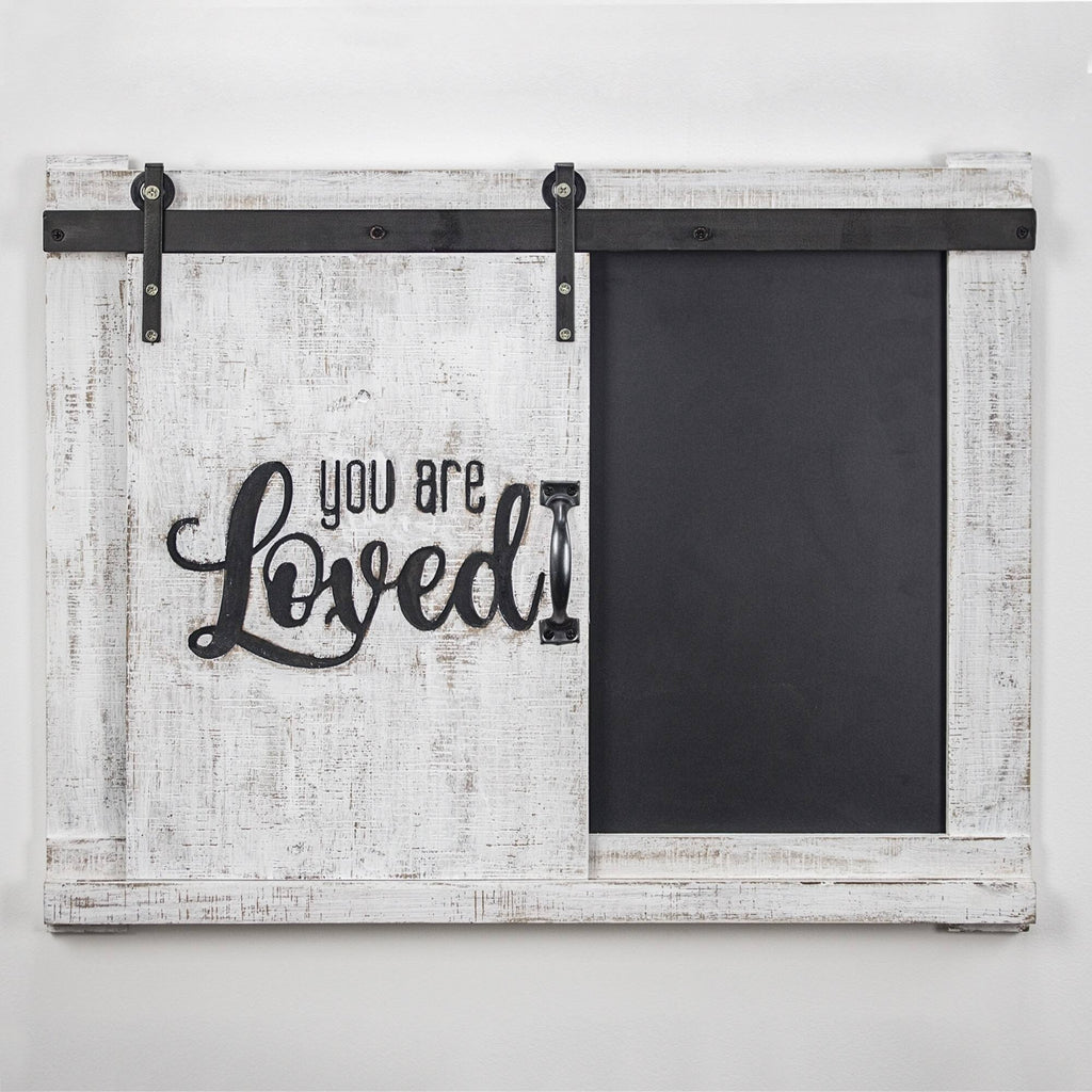 White Wall Mounted Chalkboard Message Board F952