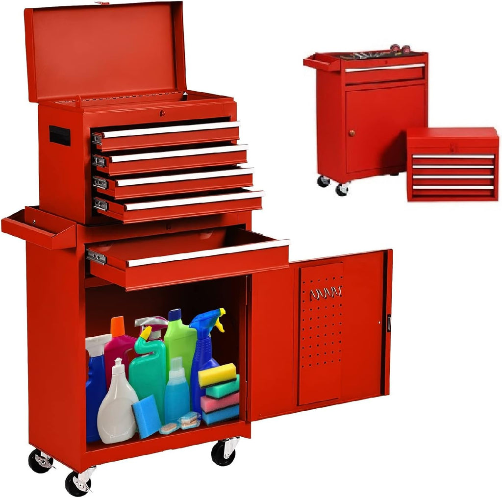 Red Rolling Tool Chest with Wheels Q16743