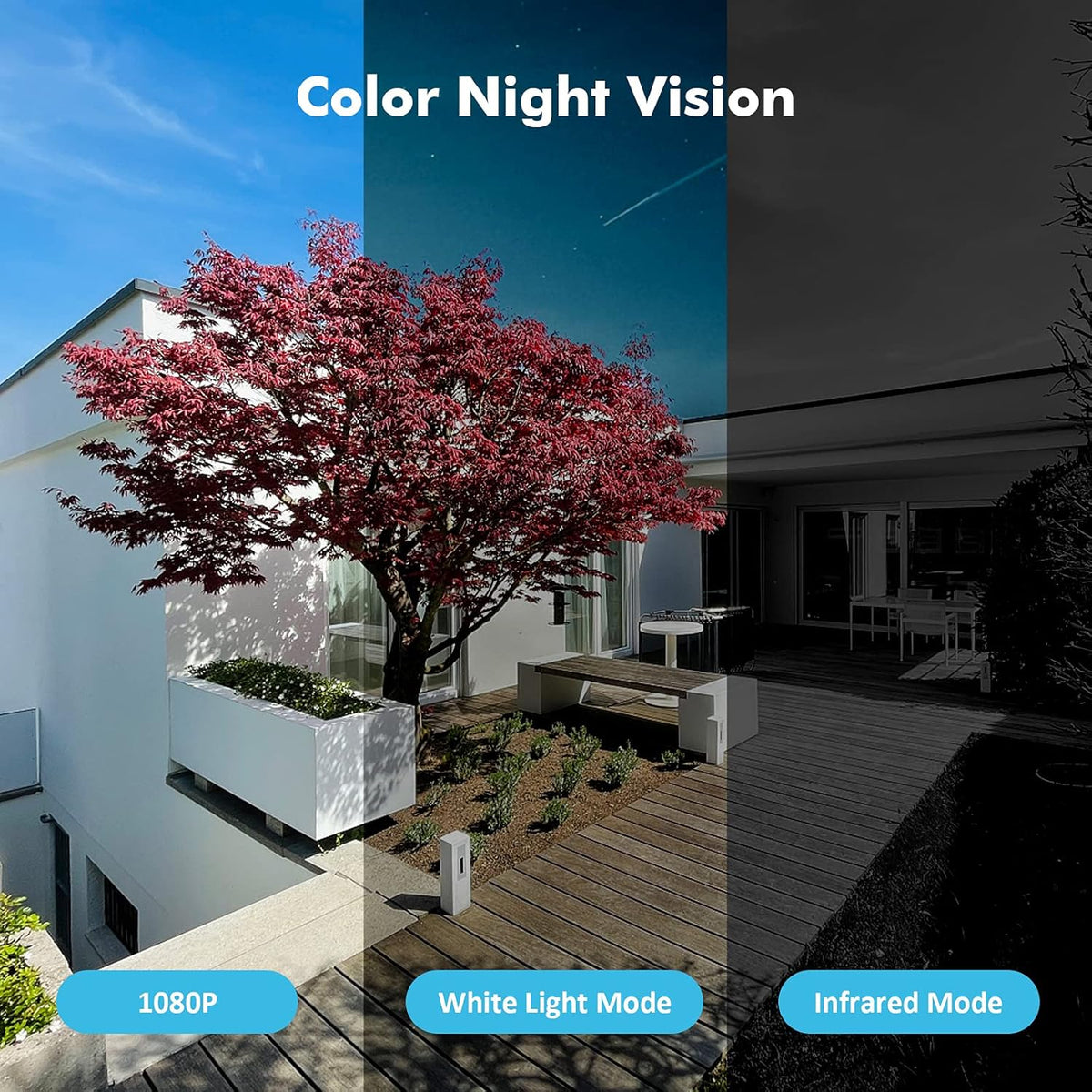 Wireless Outdoor Security Camera with Spotlight, Rechargeable Battery, AI Motion Detection, 2-Way Talk, Color Night Vision, IP66 WiFi Camera Q6218