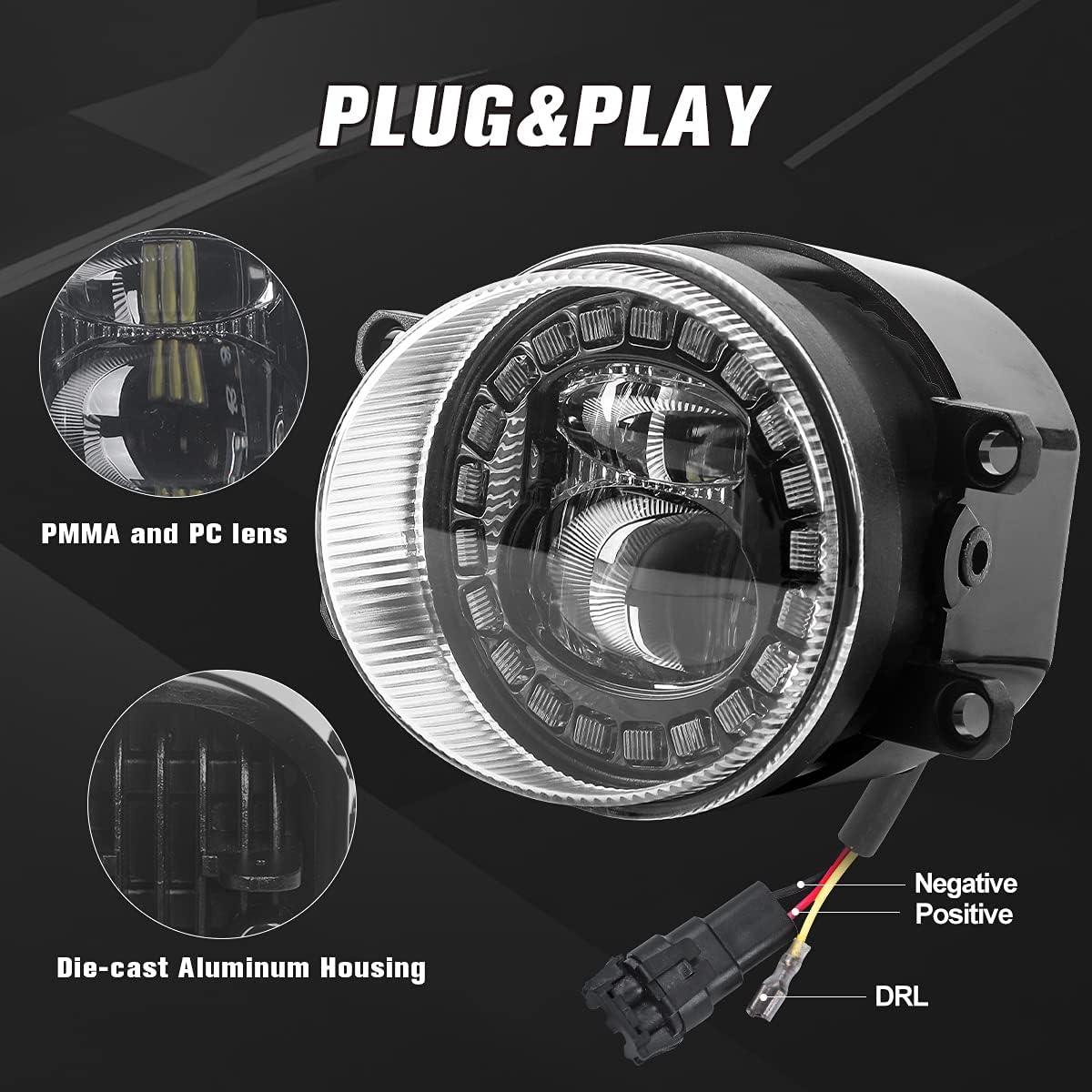 LED Fog Light with DRL, 2PCS Y74405
