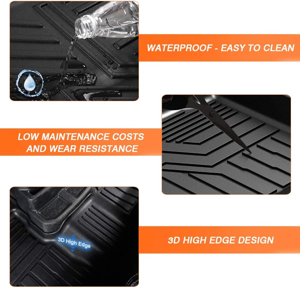 Black TPE Front & Rear Floor Mats X4196