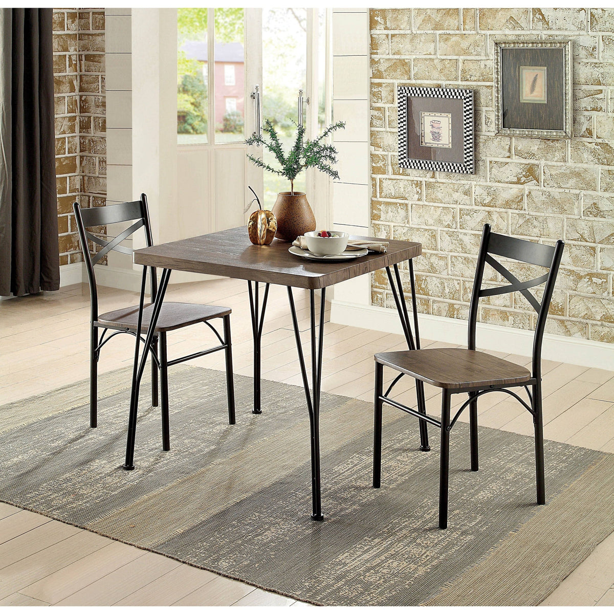3-Piece Metal Compact Dining Set O80262