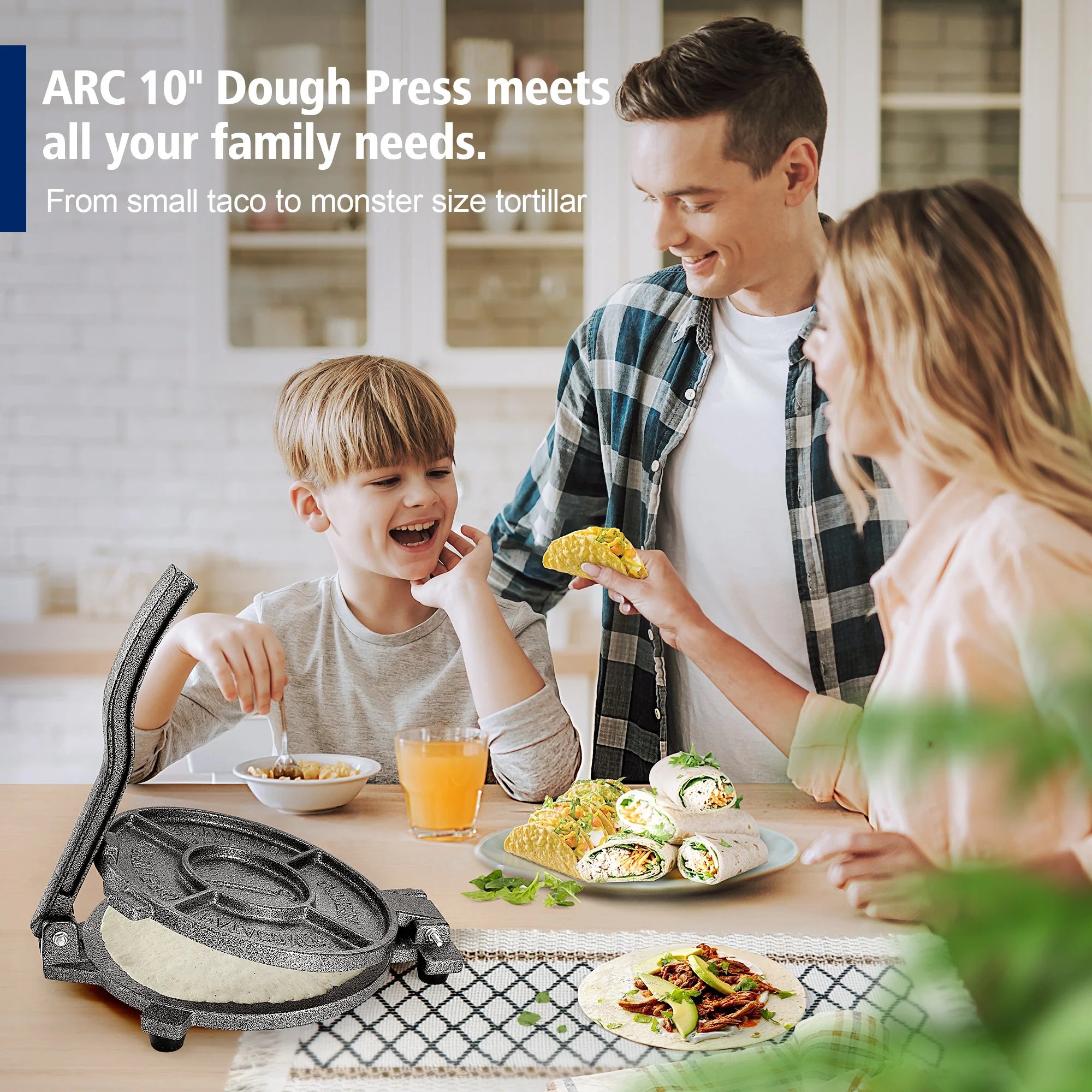 Cast Iron Tortilla Press with 100 Pcs Parchment Paper D629