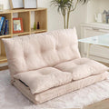 Beige Fabric Folding Chaise Lounge Sofa Floor Couch R578