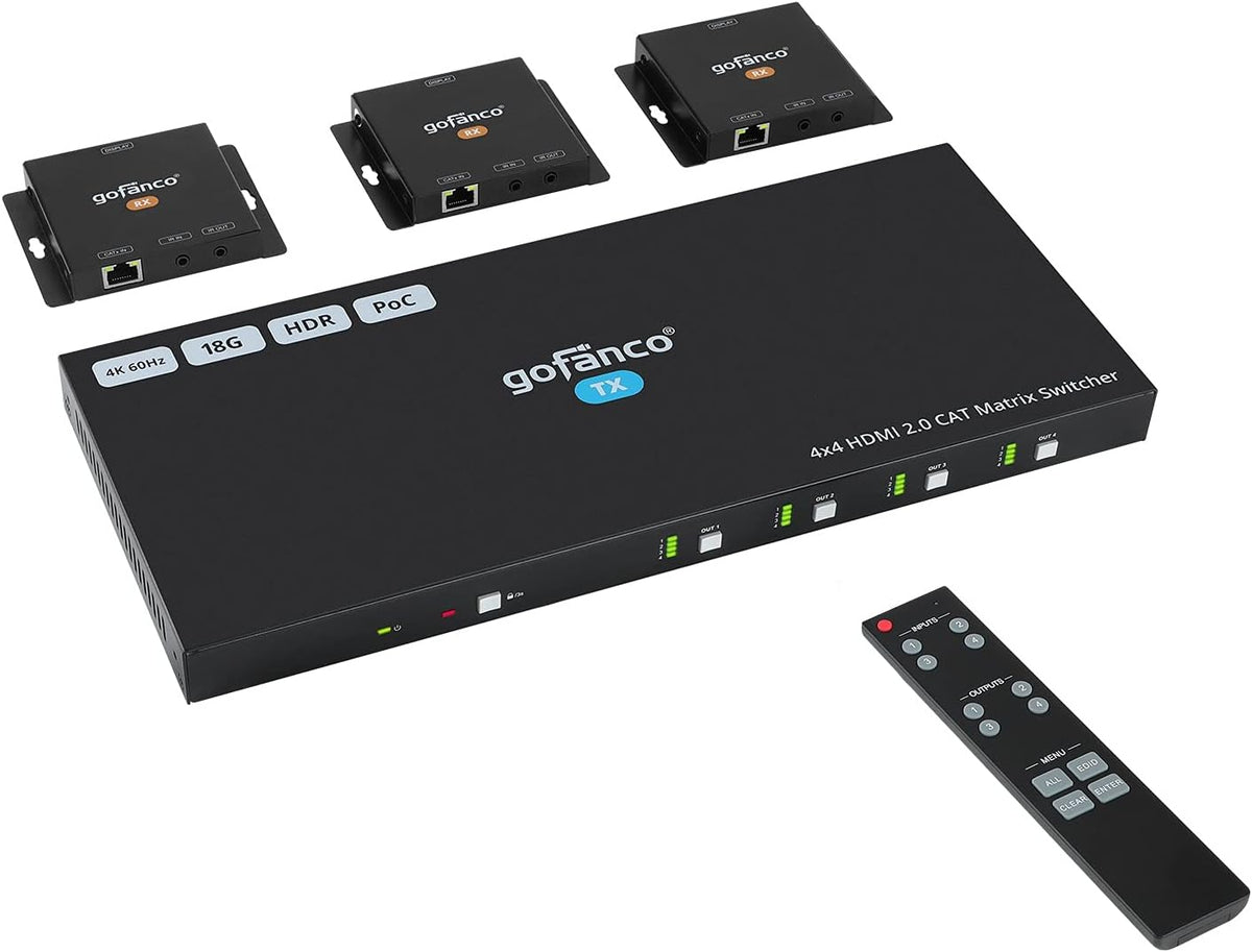 4K 4x4 HDMI 2.0 Matrix with CAT Extension M71593