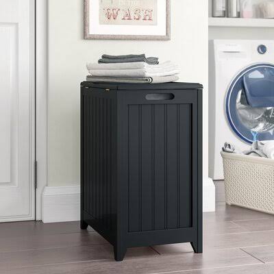 Black Laundry Hamper Cabinet E60005