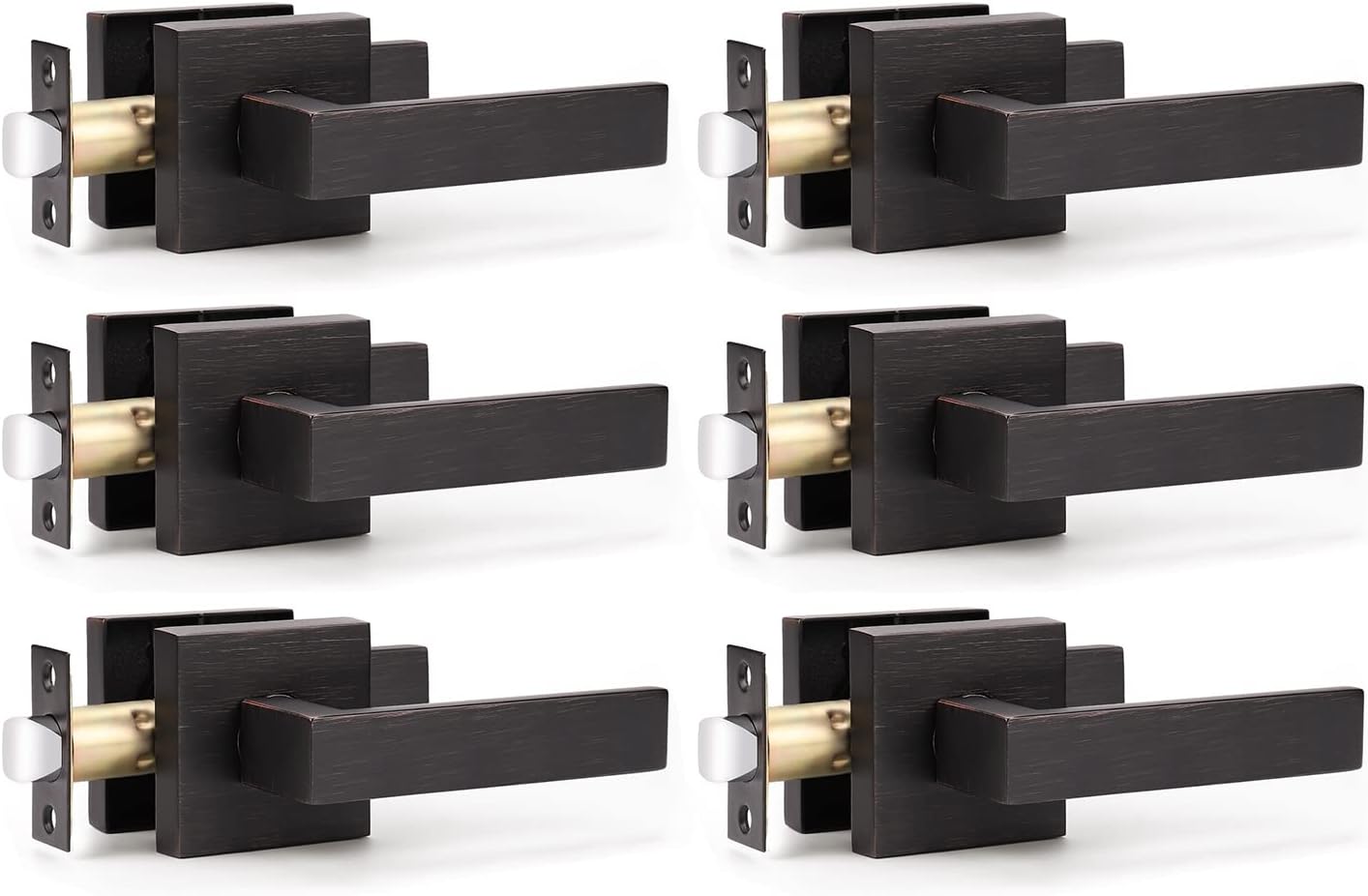 6 Pack Oil Rubbed Bronze Dummy Door Lever N597