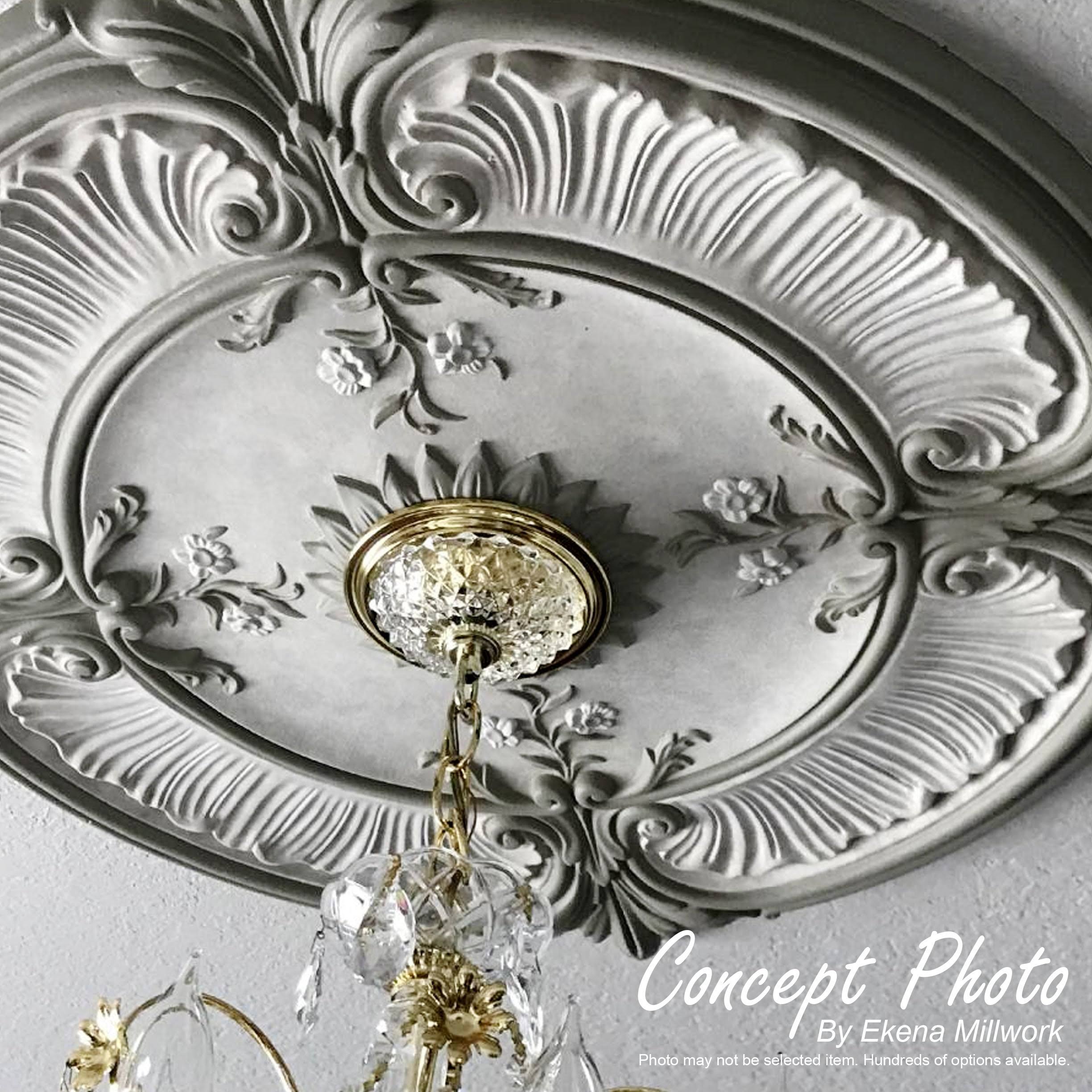 24x22OD x 4x22ID x 1 1/2x22P Ceiling Medallion, Hand-Painted Brass F542395