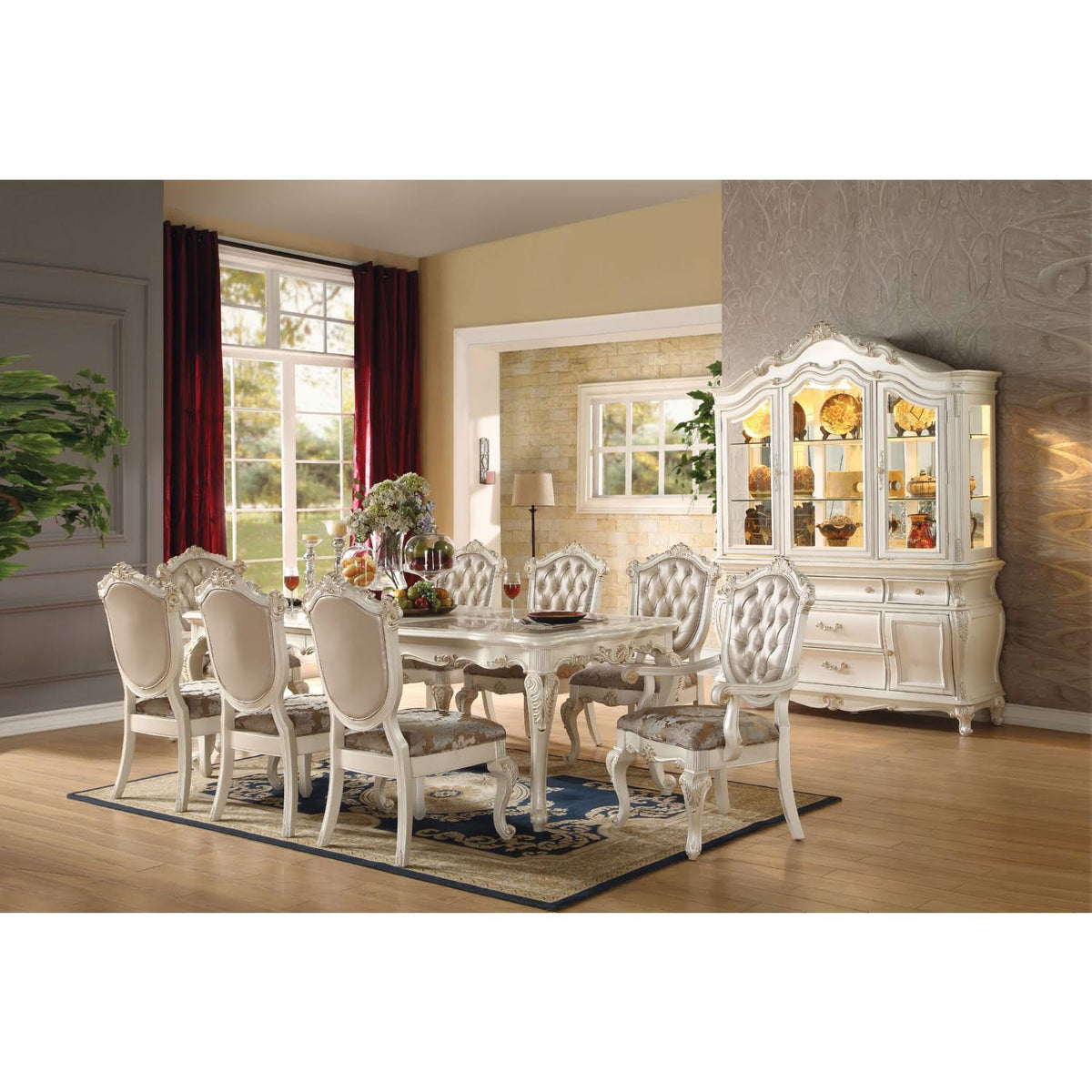 Rose Gold PU Arm Chair Set-2 C5614