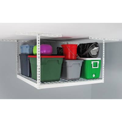 Overhead Garage Storage Rack White F297886