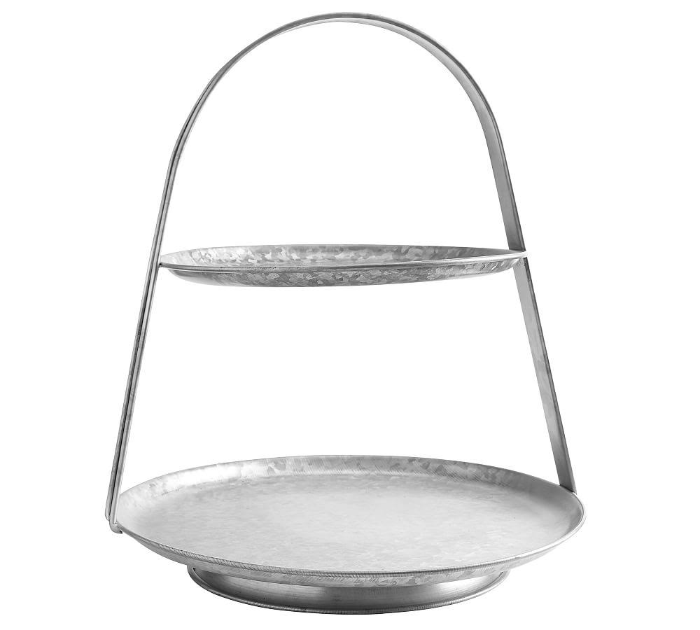 Galvanized Metal Two Tiered Stand R558113
