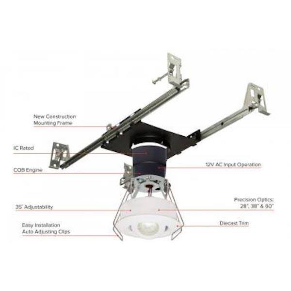 White LED Round Recessed Adjustable Gimbal 4000K U28302
