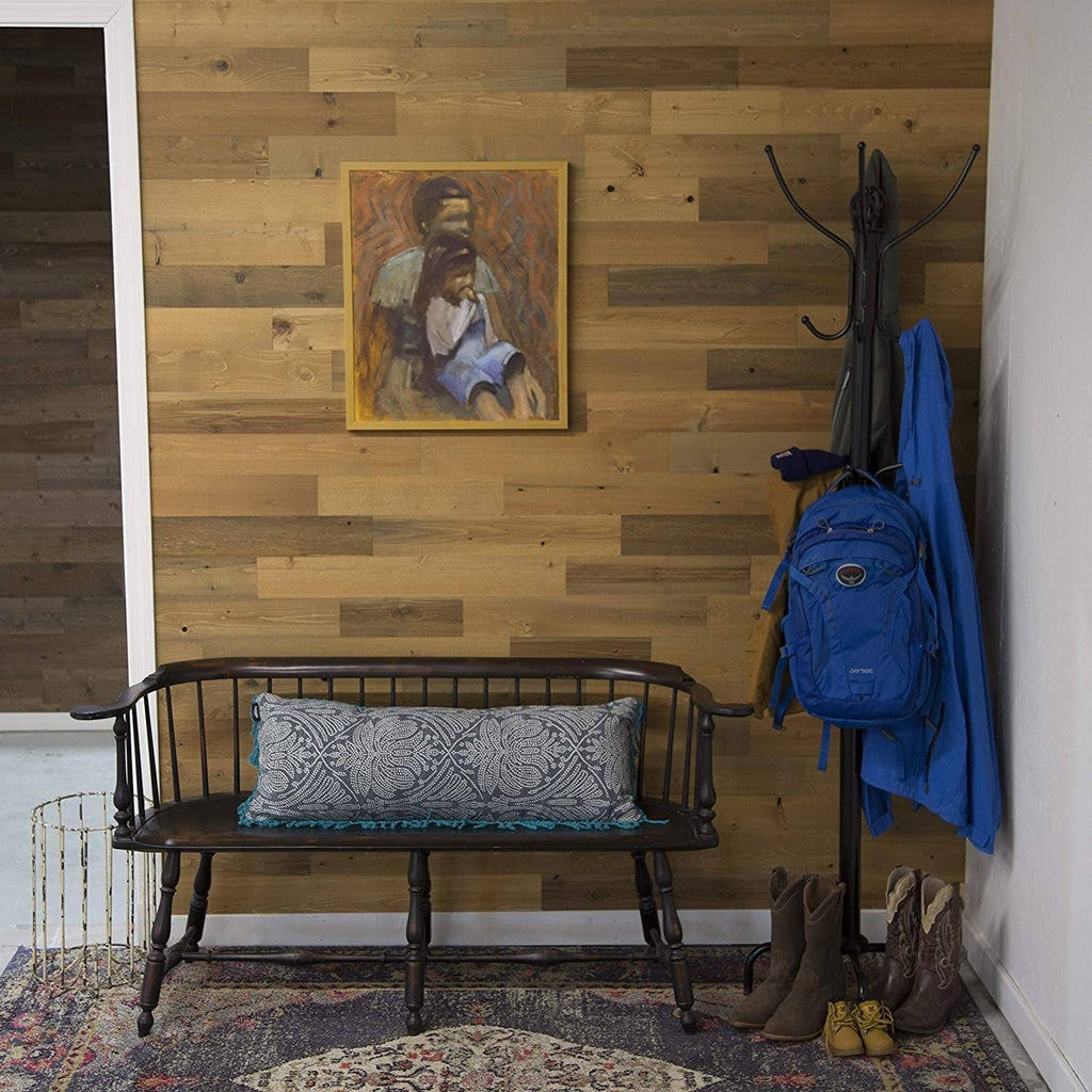 Reclaimed Wooden Wall Planks, Peel and Stick, 40 Sq. ft. R3932
