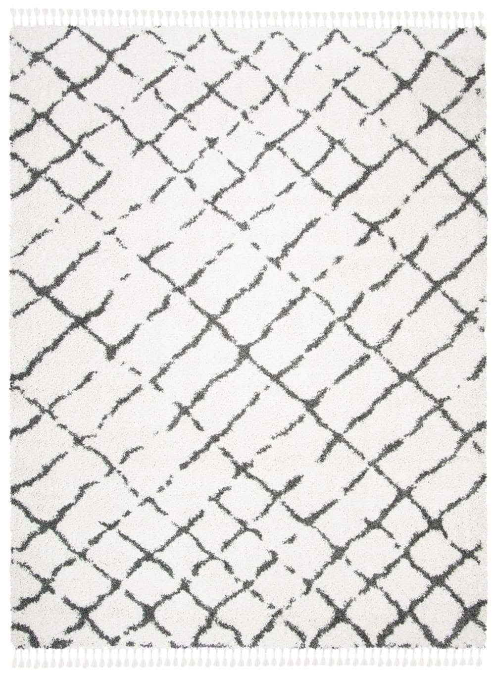 Moroccan Fringe Shag Ivory / Grey Rug H323150