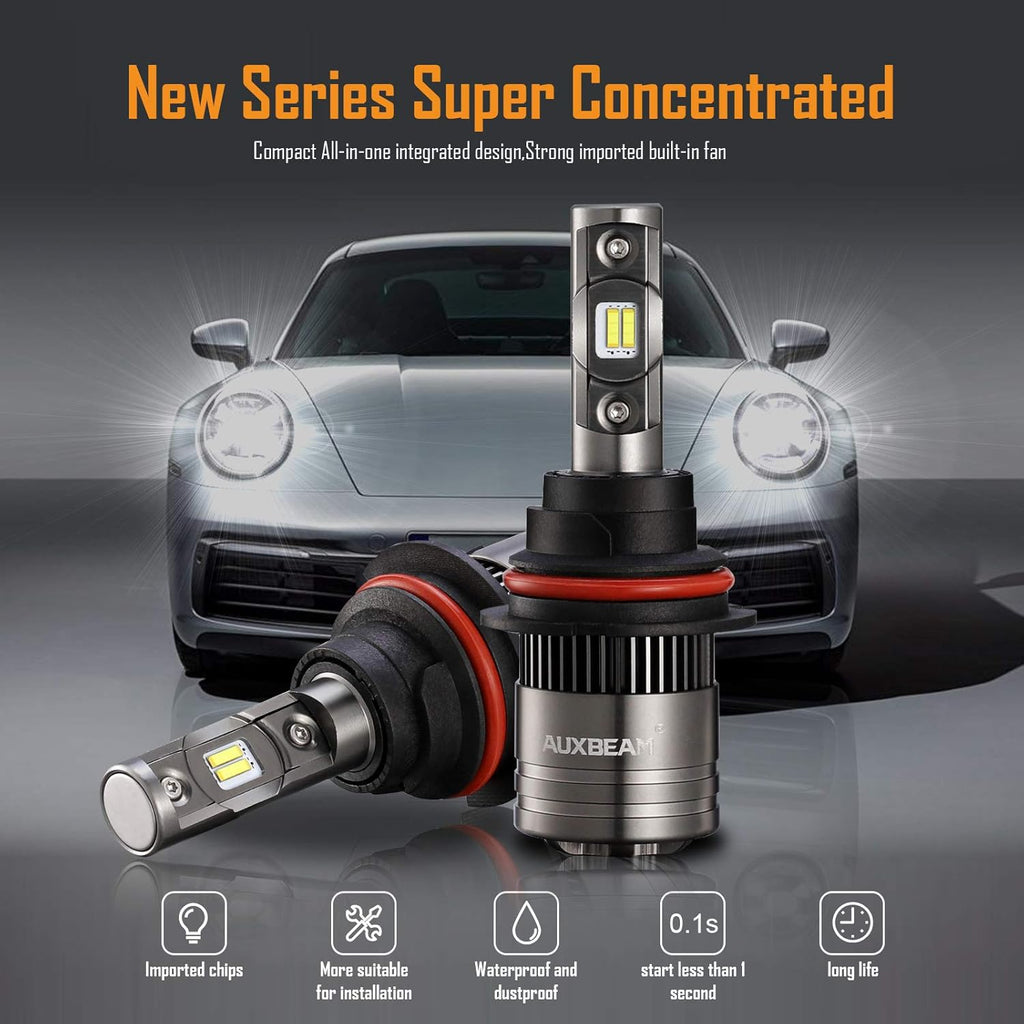 9007 LED Light Bulbs, 70W 8000LM 6500K Pure White, HB5 Hi/Lo Conversion Kit, Pack of 2 P6979
