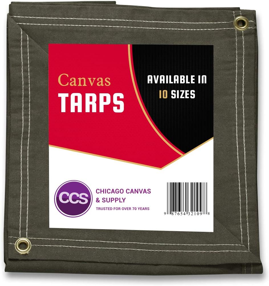 Brown Waterproof Canvas Tarp 10 by 12 Feet C856048