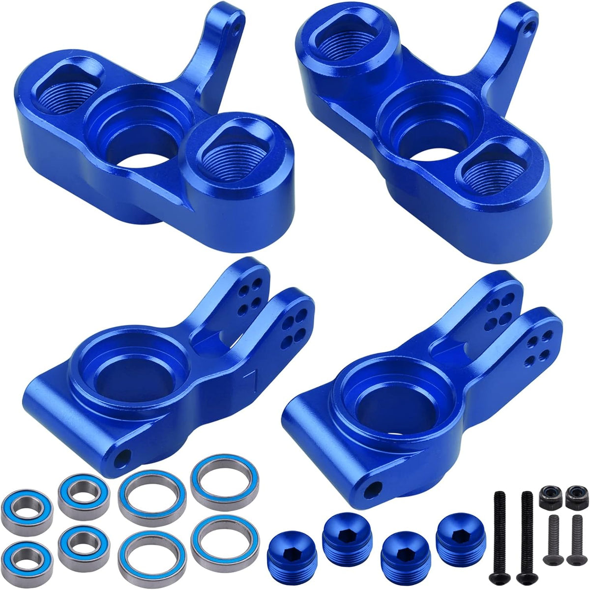 Red Aluminum Front Steering Blocks & Rear Hubs Stub Axle Carriers Knuckles for 1/8 ARRMA Typhon 6S, 1/7 Infraction Limitless Mojave 6S BLX Upgrades, Replaces AR330187 AR330193 Z6118