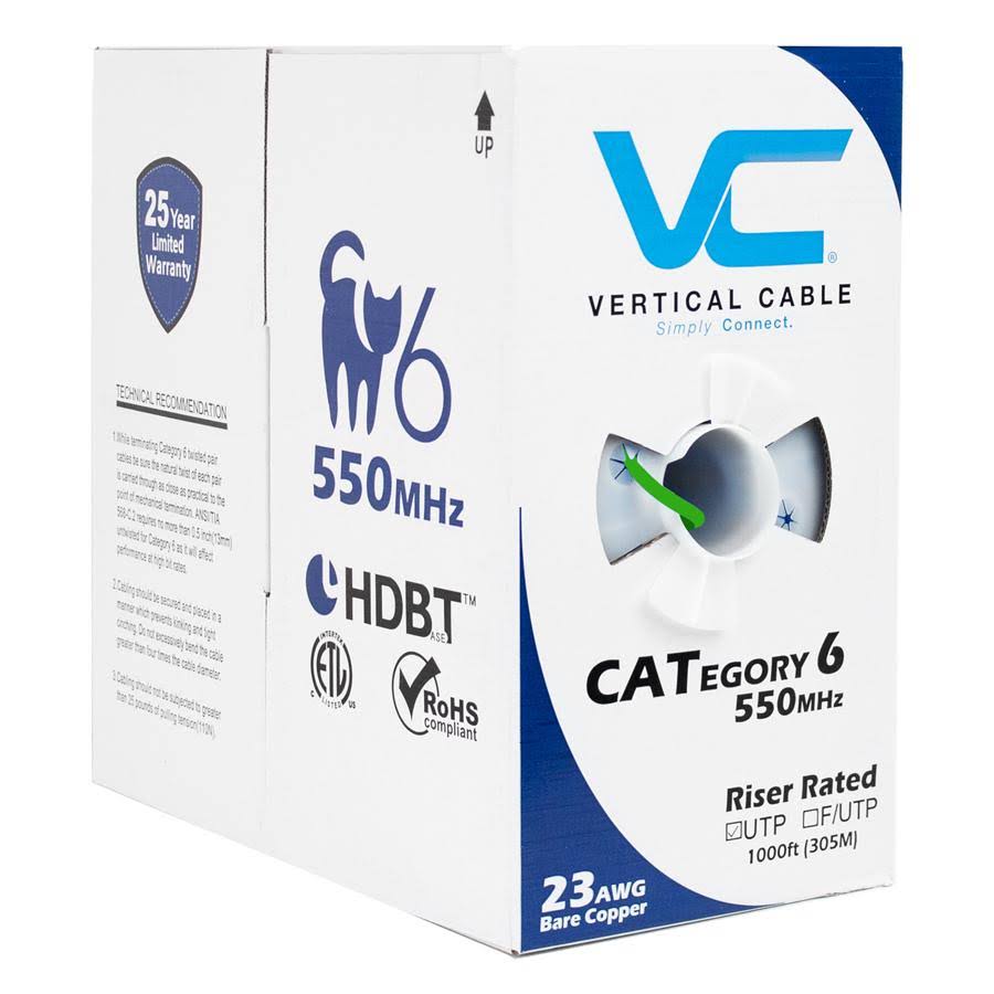 1000ft Solid Cat6 Cable - 23AWG 550MHz CMR-Green B694246