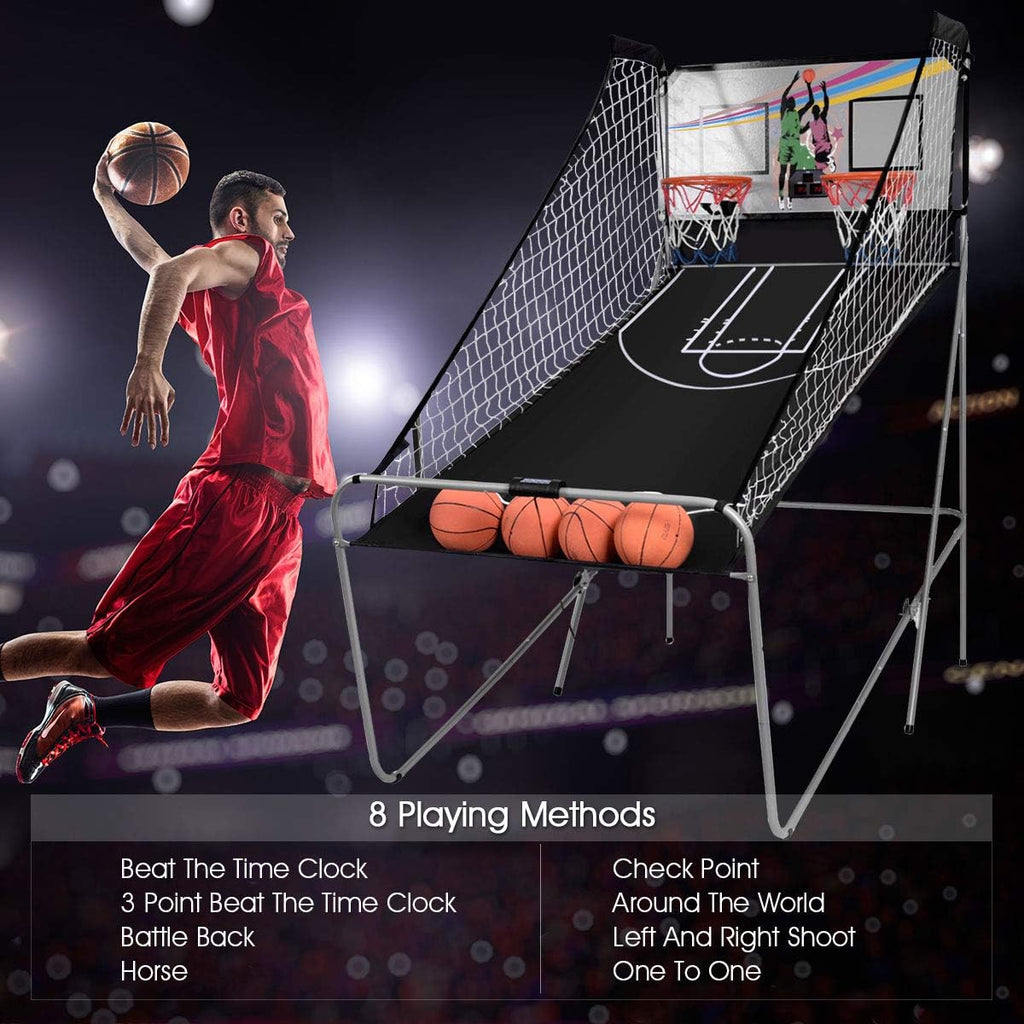Foldable Basketball Arcade Game with LED Scoring System M458418
