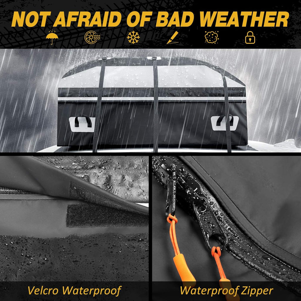 20 Cubic Feet Waterproof Car Rooftop Cargo Carrier Bag with Anti-Slip Mat I137095