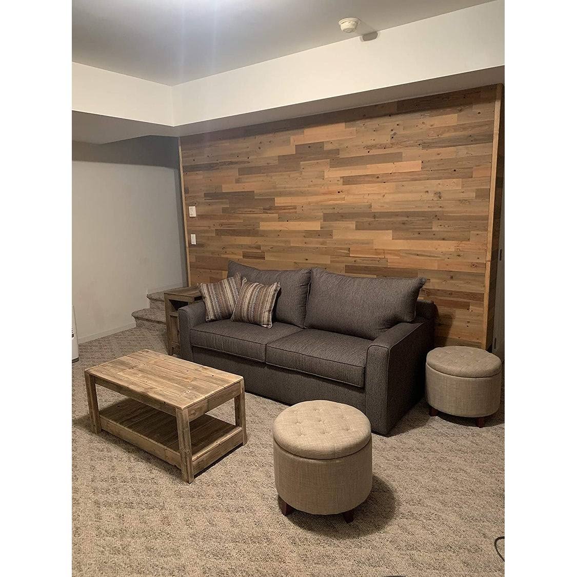 Reclaimed Wooden Wall Planks, Peel and Stick, 40 Sq. ft. R3932