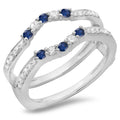 18K White Gold Sapphire Diamond Ring K88684