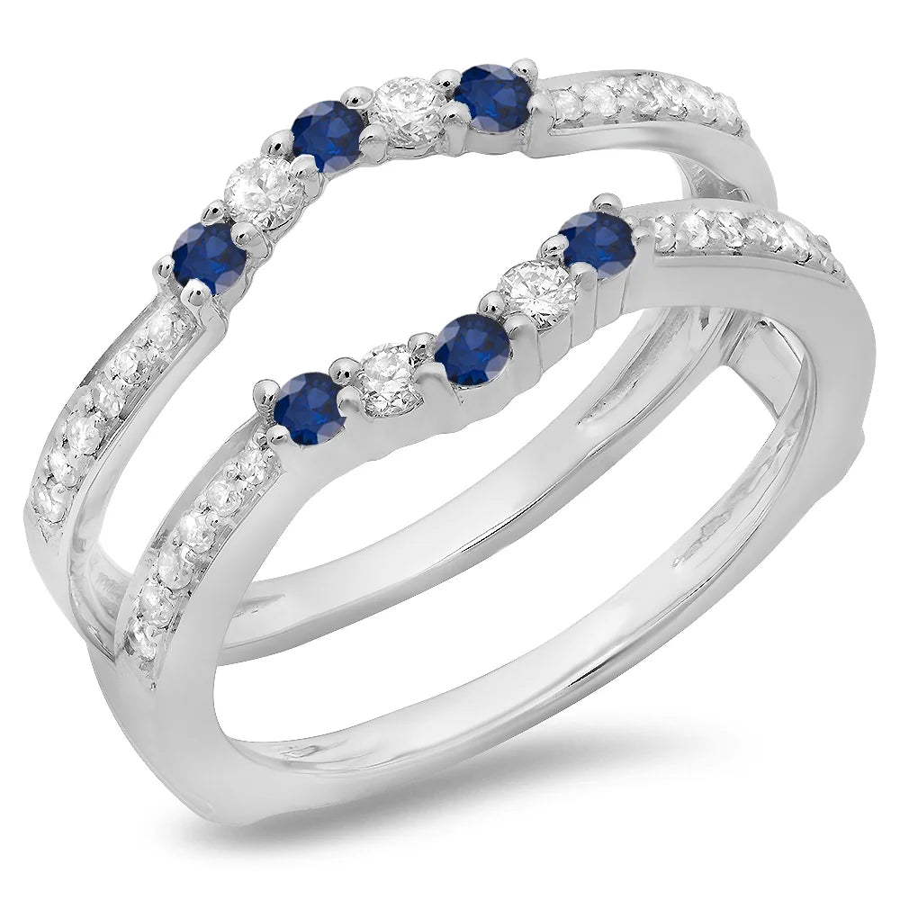 18K White Gold Sapphire Diamond Ring K88684