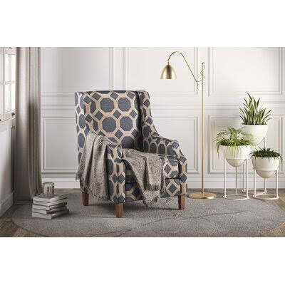 Gray Polyester Wingback Chair K82535