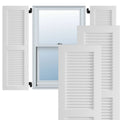 18x22W x 42x22H White Exterior Composite Louvered Shutters (Per Pair) C9441