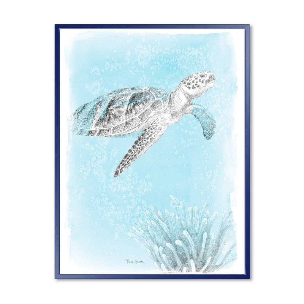Grey Blue Framed Canvas G211282