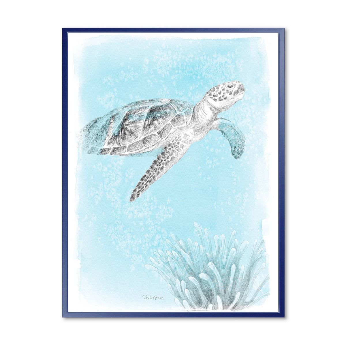 Grey Blue Framed Canvas G211282