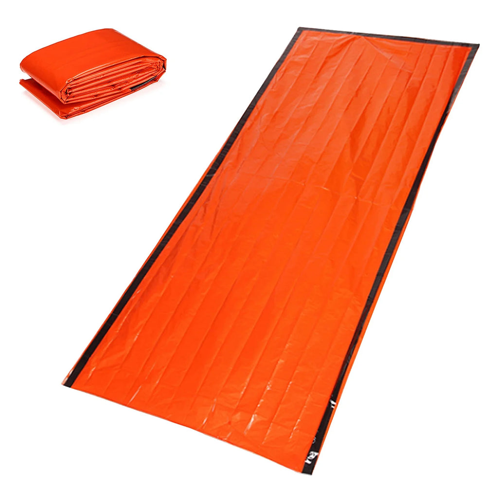 Waterproof Heat Reflective Thermal Poncho Raincoat with Sleeping Bag and Tent Shelter Q92896