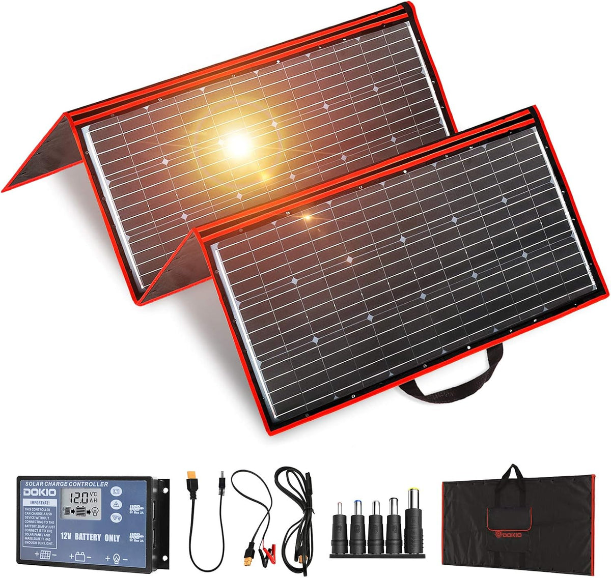 300W 18V Portable Folding Solar Panel with 2 USB Outputs O2929