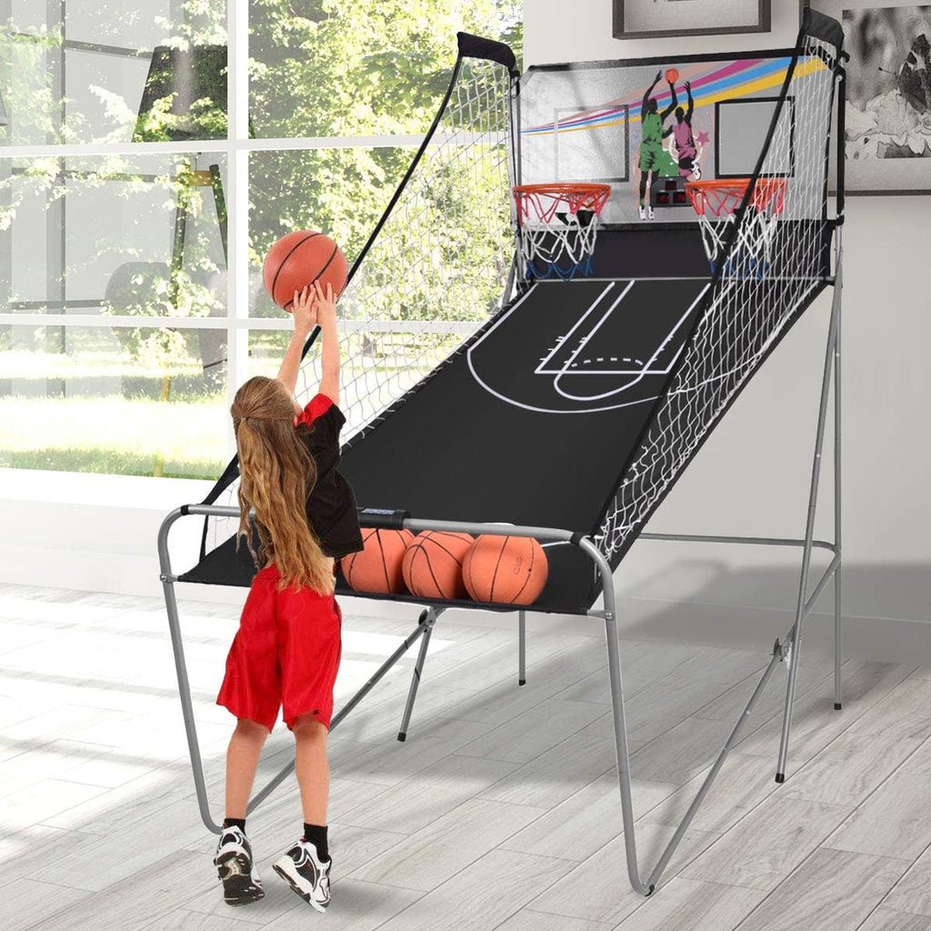 Foldable Basketball Arcade Game with LED Scoring System M458418