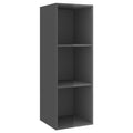 High Gloss Gray Wall-Mounted TV Cabinet Chipboard M462382