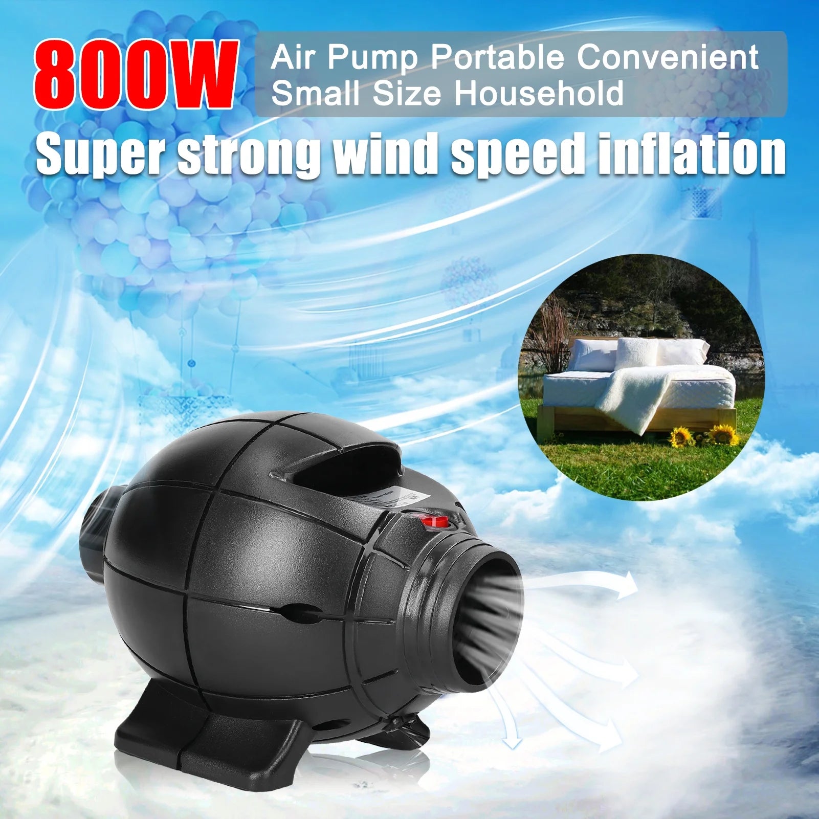 Portable 800W Air Pump Inflator for Air Bed Air Mat G134