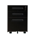 Black 3-Drawer Mobile Metal File Cabinet with Lock P324