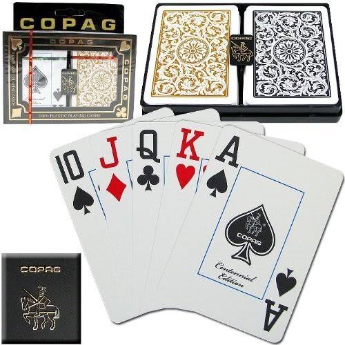 Black and Gold Poker Size Jumbo Index Plastic Playing Card Set X52808